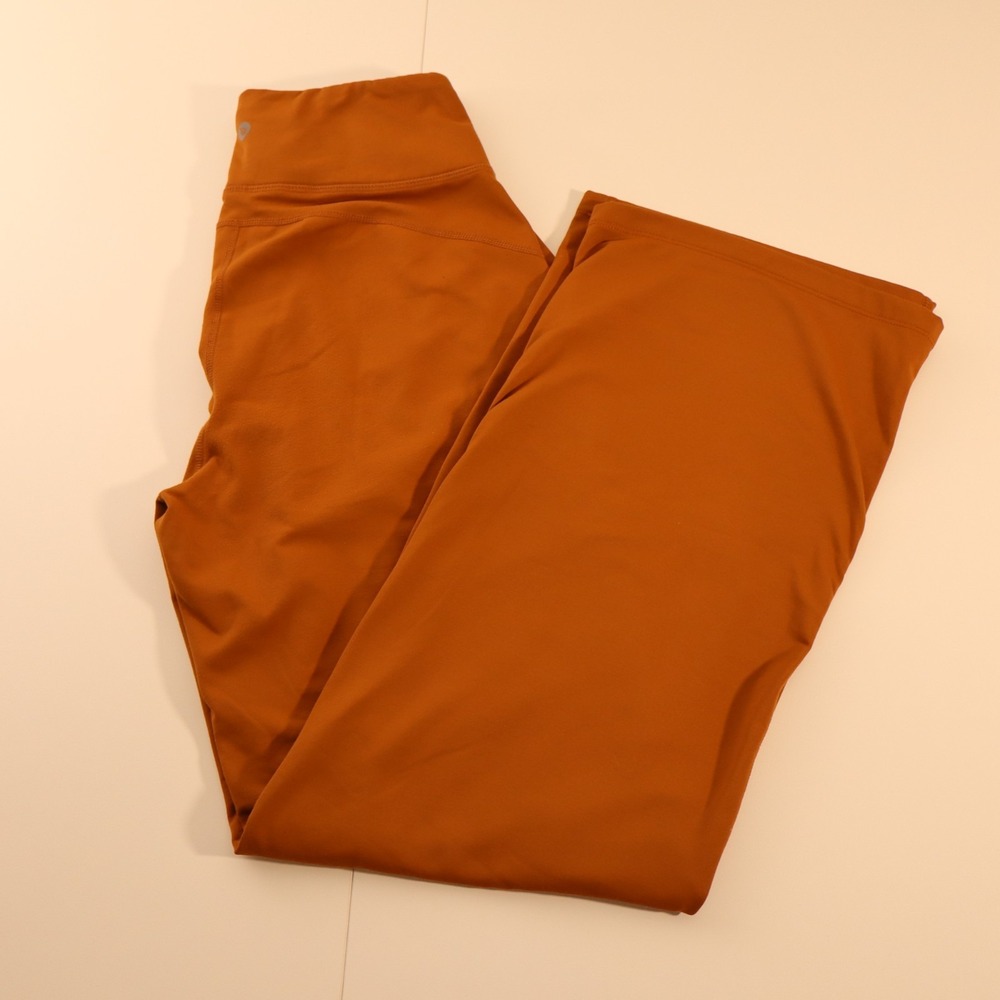 Baleaf Womens Orange High Rise Straight Leg Yoga Pants Size S Small